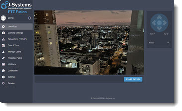 PTZFusion Web Interface;